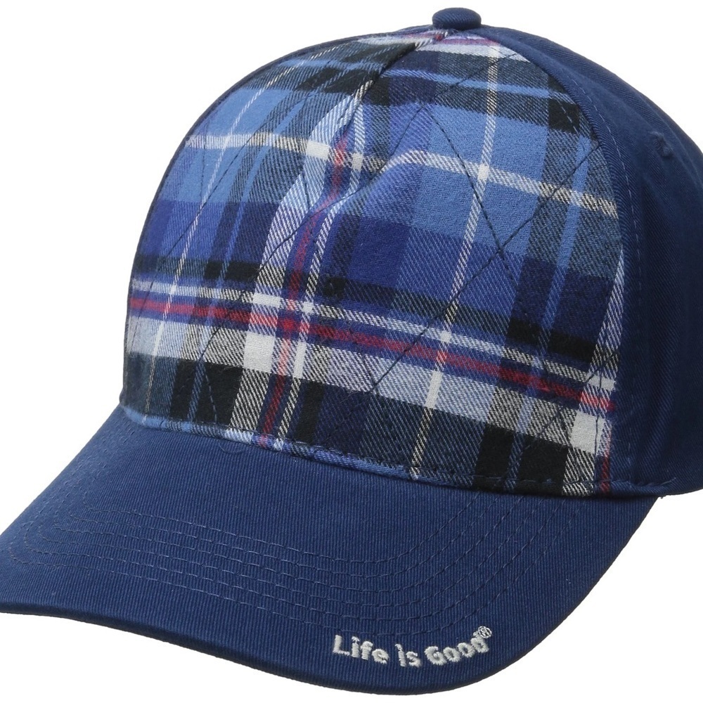 NWT Life Is Good Quilted Plaid Chill 5-Panel Cap